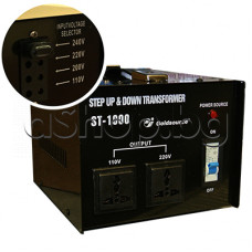 Преобразувател двупосочен 220/240VAC<->110/120VAC,50/60Hz,1000W,с свет.инд.тип трансформаторен,Goldsource