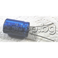 1500uF/16V,Електролитен кондензатор радиален,тип-JRG ,d13x21mm,-40..+105°C,Jb Capacitors JRG1C152M05001300210000B