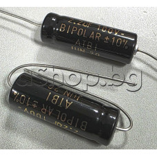 2.2uF/100VDC,±10%,Биполярен кондензатор за раздел.филтри на тонколони d10x30mm,105°C,MBT/FTCAP