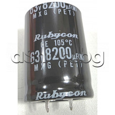 8200uF/63V,Електролитен кондензатор радиален тип snap-in,MXG,d30x40mm,-40...+105°C ,Rubycon 63MXG8200MEFCSN30X40