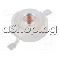 Мощен LED 3W,кехлибарен-amber ,130°,100-114lm,587-597nm,d8x5.3mm,700mA,2-3.25V,PM2E-3LAE-SD ProLight Opto