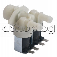 Магнет вентил-двоен 220/240V 50Hz 0.2-10 bar,на 180° за авт.пералня,Crown ZO-0542CB1,AL60 ,MF0642CF1A ,Daewo,Vestel,Gorenje,Fagor,Indesit,Whorlpool