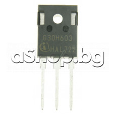 IGBT-N ch.,600V,30A(25°C),187W,90/177ns,TO-247AC,code: G30H603 ,IR /Infineon IGW30N60H3FKSA1