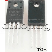 MOS-N-FET,E-series ,600V,18A,30A(25°C),37W,Tf=32-63nS,TO-220F,code: F30N60E ,Vishay Siliconix SIHF30N60E-GE3