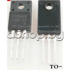 MOS-N-FET,E-series ,600V,18A,30A(25°C),37W,Tf=32-63nS,TO-220F,code: F30N60E ,Vishay Siliconix SIHF30N60E-GE3