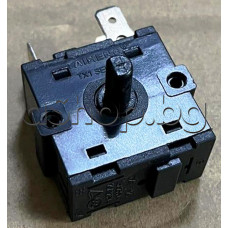 Ключ ротационен 4-такта(3+0) TX1 series ,250VAC/15A ,изв. 3x6.35mm ,ос d6x11.5mm за  степени на конвектор ,Tesy- MC-20111