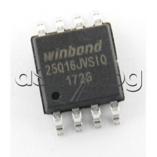 16Mb(2Mx8Bit)serial flash memory,2.7-3.6V Only,75MHz,dual and quad SPI-bus interface,-40...+85°C,8-SOP-208 mil/5.3mm ,code: 25Q16JVSIQ ,W25Q16JVSSIQ Winbond