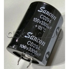 3300uF/100V,Кондензатор електролитен радиален,тип CD294 ,Snap-in,d30x41mm,-40...+105°C ,Растер 10mm, Sancon