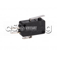 Микроключ с лост 18мм,НО/НЗ,SPDT ,ON-(ON) ,16А/250VAC,изводи 3x4.68мм,27.8x10.3x15.9mm ,MS8013A1BBB2 ,Leci MS801