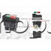 Ключ-бутон за панел 250VAC/16A, Off-On,46x22x55 мм, 5-изв.x6.35mm ,DPST,черен с 2-независими секции ,червен-зелен бутон ,E-Switch KJD17-22312-112