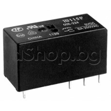 Реле-електромагнитно DC12V/360om,240VAC/16A,29x12.7xH15.7mm,1-к.гр.(НО/НЗ),8-изв.растер-5.0мм за печ.монтаж,Hongfa HF115F series, HF115F/012-1Z3A