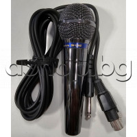Динамичен микрофон BM-1234D, к-т с 4m микрофонен кабел с накрайници мъжки моножак 6.35mm - женски канон,Lamar