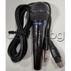 Динамичен микрофон BM-1234D, к-т с 4m микрофонен кабел с накрайници мъжки моножак 6.35mm - женски канон,Lamar