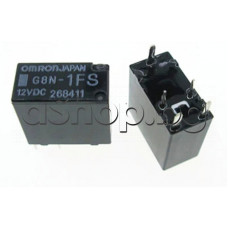 Реле електромагнитно G8N-1-серия 12VDC/130om,14VDC/25-30A,SPSTx 1-КГ(НО/НЗ),14.3x7.5xH13.8mm,5-звода ,Omron G8N-1FS DC12V