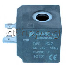 Бобина за електромагнитен клапан 24VAC/50Hz,6W ,B52 ,33x35x35.5mm от малки дом.уреди- кафемашини/парогенератори и др.,CEME type:B52 Classe H