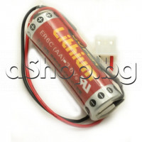 Батерия литиева R6,AA,3.6V,1,8Ah,d14.5x50.5mm,14500 ,ER6C ,F2-40BL FX2N-48MT с кабел и куплунг,Maxell Super Lithium ER6C (AA)