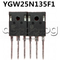 IGBT-N channel ,reverse conduct.,1350V,25A(25°C)/10A(110°C),310W,Tf=454nS(150°C),TO-247 ,YGW 25N135 F1 JXCWGOO