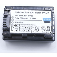 Батерия-алтернативна li-ion 7.4-6.8V, 700mAh,5.2Wh   NP-FV50 за цифрова видеокамера,Sony HDR-CX330E
