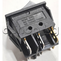 Захранващ кобиличен ключ 250VAC/16A,двоен-2P-разделен,DPST/ON-OFF,25.4x22x38мм,6-изв. 6.35мм,за разни ел. уреди с червена точка,KCD4