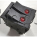 Захранващ кобиличен ключ 250VAC/16A,двоен-2P-разделен,DPST/ON-OFF,25.4x22x38мм,6-изв. 6.35мм,за разни ел. уреди с червена точка,KCD4