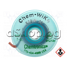 Фина ширмовка за разпояване S3 ,1.9мм x 1.5 м,зелена,Chemtronics-WICK,size-0.075