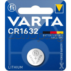 3V,135mAh,литиева  батерия,тип-паричка,d16x3.2mm,Varta CR1632