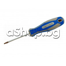 Отверка тип Safety-Torx(с отвор) T10 , с оксидиран връх и острие=75мм,пластмасова дръжка,King Tony 1427