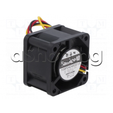 Вентилатор с ролков лагер,40x40x28mm,24VDC,30.6m3/h,0.25A,6W,с кабел 3x32см,47dBA,Sanyo Denki 109P0424R3013