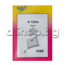 4 бр. торбички к-т H123M mikroMAX/Filtercleen  за прахосмукачка,LG V-CA404Sxx,Candy ,Hoover 700,S2490..2496Mini
