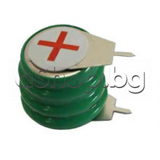 NiMH-акумулаторна батерия,3.6V/80mAh,d16xH18mm,за печатен монтаж- вертикална с 2-извода ,Variuos NiMH-80/3.6-2p