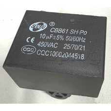 10.0uF/450VAC,±5%,+85°C,тип CBB61,закр.с ухо,изводи 4x4.68мм,Polypropylene Film Capacitor,48x27.5xH40mm ,Senju SH-Po, 50/60Hz,25/70/21