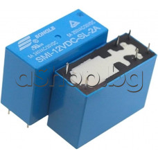 Реле-електромагнитно DC12V/300om,240VAC/30VDC/5A,H21x29x13mm,1-КГ(НО/НЗ)-SPDT,6-извода растер-7.5мм,Songle SMI-12VDC-SL-2A