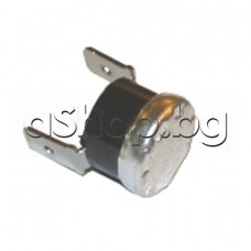 Термостат биметален U-type KSD-301/U за 90°C,НЗ/NC,отваря при 90°C,затваря при 75°C,250VAC/10A,amp=2x6.35mm,с изводи нагоре