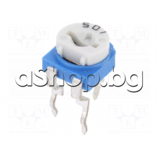 Тример-потенциометър-250 om, ±20%, 6mm- хоризонтален ,карбонов ,0.1W/100V,с отвор профилен за настройка,Piher PT6KV251A2020