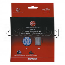 К-т филтри U52 за мотора и изходящ на прахосмукачка ,Hoover RC81_RC25011/Reactiv ,Vacuum cleaner bagless