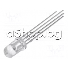 LED RGB диод трицветен d5x9mm,470/525/624nm,20mA ,25°,прозрачен на цвят,4-pin ,Lucky Light LL-509RGBC2E-004