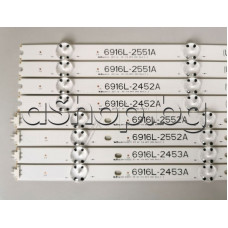 Светодиодни ленти 8бр.(4R+4L) ,490mm за подсветка на LCD( LC490DGG FJ M6 M5 ) телевизор,LG 49LF5010,Philips