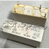 Реле електромагнитно DC 12V,652om,220mW,10A/250VAC,SPST(NO), 1-КГ/НО,1 Form A (SPST-NO) ,30x10xH15mm,4-извода ,Schrack V23061-C2005-A302-X109
