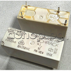 Реле електромагнитно DC 12V,652om,220mW,10A/250VAC,SPST(NO), 1-КГ/НО,1 Form A (SPST-NO) ,30x10xH15mm,4-извода ,Schrack V23061-C2005-A302-X109