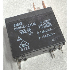 Реле-електромагнитно DC24V/270om,240VAC/16-17A,H24x29x12.5mm,1-КГ(НО),4- извода + 2 каб.обувки x 4.68мм.растер-7.5мм,OMIF Series OMIF-S-124LM