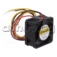 Вентилатор с ролков лагер,40x40x20mm,24VDC,13.2/h,11000rpm ,76mA,1.82W,с кабел 3-извода,37dBA,Sanyo Denki 9WF0424F601