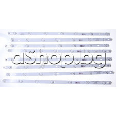 Светодиодни ленти к-т 8 бр.(4L+ 4R) ,MS-L1312 V2 ,7-LED, 6.2/4V ,533/542mm за подсветка на 55