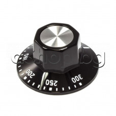 Върток-копче черно d50xH23.5mm за терморегулатори 50-300°C, със скосена ос d6mm ,EGO EGO 0000.524.807