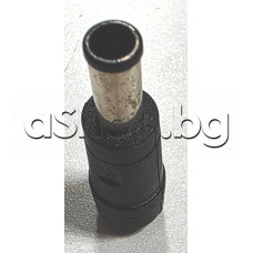 Захранваща букса-преходник от женско d5.5x2.5mm към мъжко d6.5x4.4mm with center pin за телевизори LCD Sony