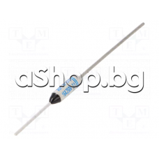 Термопредпазител за 157°C,±5°C,250VAC/16A, d4x12mm изв.d1.0mm ,Aupo BF157X