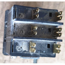 Ключ-кобиличен ETA, 415VAC/10A,троен-3P-строен,Thermal Overcurrent,34x41xH37.5мм,6-изв.x 2x2мм(бял бутон) ,ETA 3130-F130-P7T1-W02Q-10A