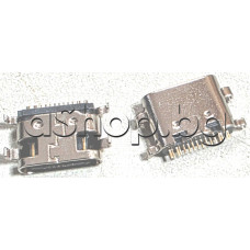 USB-C микро 12-извода прави букса bottom mount за печатен монтаж SMD-вариант,USB-C micro bottom mount