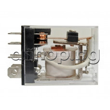 Реле-електромагнитно AC220V/13.6kOm,240VAC/10A,28x22x35mm, 1-КГ/DPDT 2NO+2NC,8-изв.4.68мм,за цокъл,LY2 series Vemark