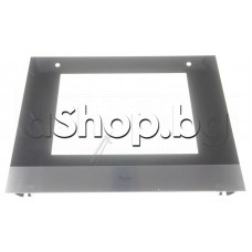 Външно термо-стъкло к-т с водачи от врата на фурна за готварска печка ,Whirlpool AKP23505IX ,Indesit ,Ariston