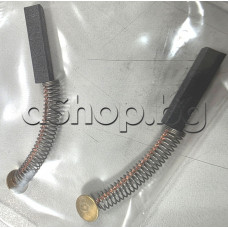 Графитна четка к-т 2 бр.198 за електродвигател с тарелка 5x5x22мм с медни изводи и пружинка за малки електроуреди,Bosch